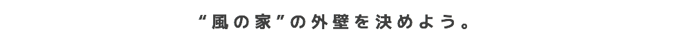 “風の家”の外壁を決めよう。